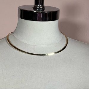 Vintage 1980 90 Minimalist thin Delicate Gold Plated Classic Collar Necklace